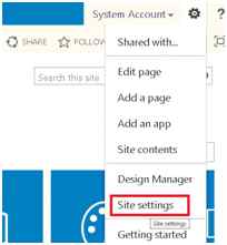 select site setting